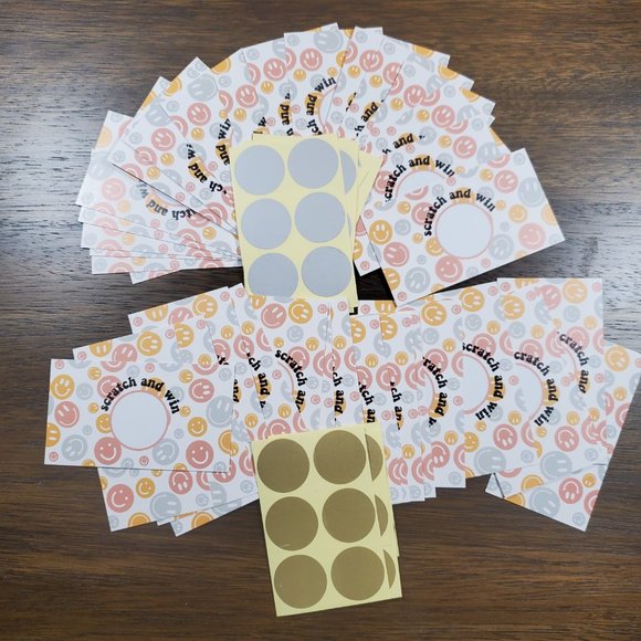 Scratch & Win-Thank You Cards - Happy Smily Face - 40 Cards - Picture 5 of 7